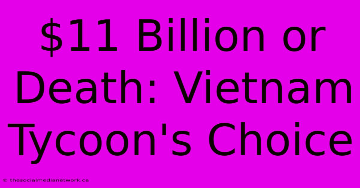 $11 Billion Or Death: Vietnam Tycoon's Choice