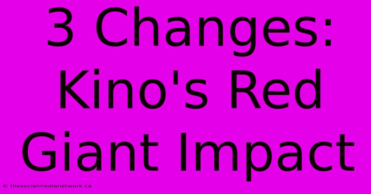 3 Changes: Kino's Red Giant Impact