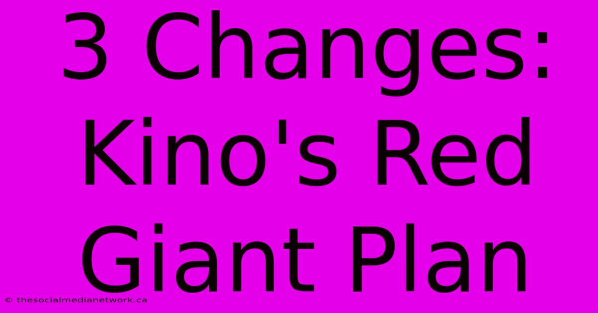 3 Changes: Kino's Red Giant Plan