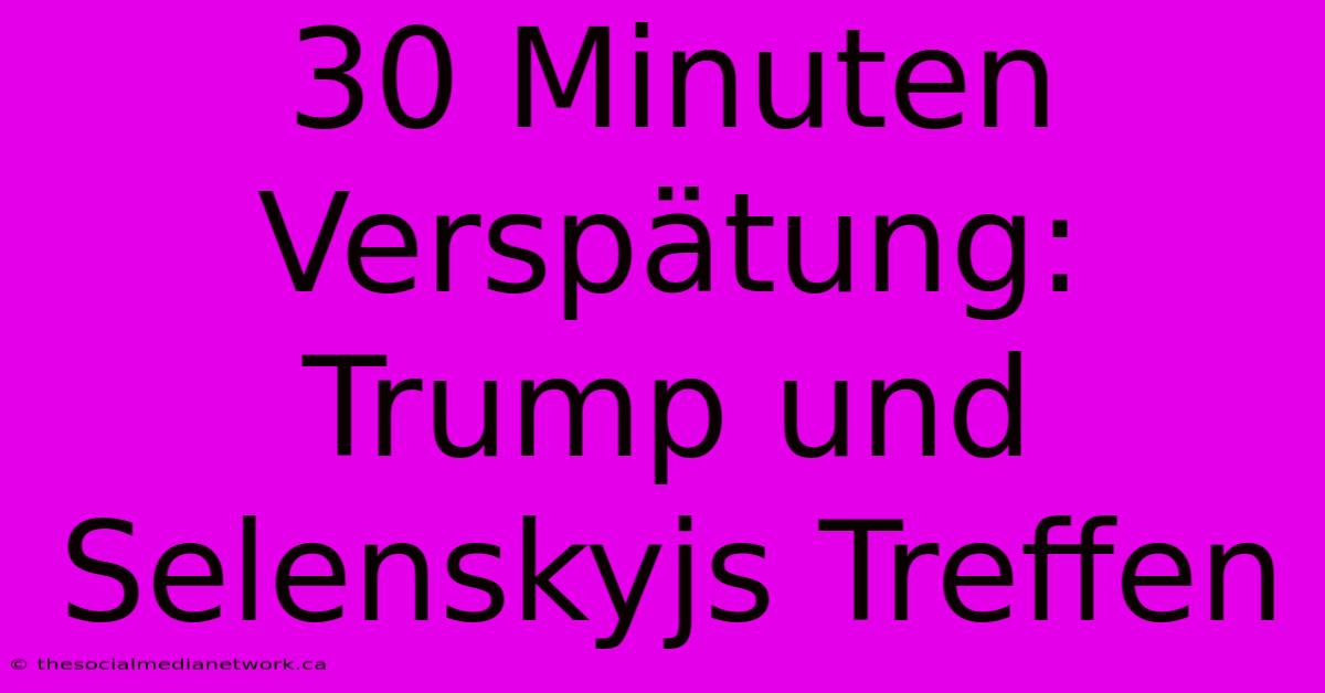 30 Minuten Verspätung: Trump Und Selenskyjs Treffen