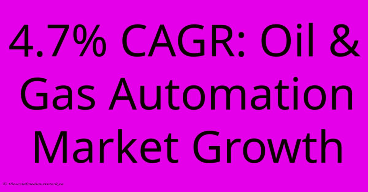 4.7% CAGR: Oil & Gas Automation Market Growth 4.7% CAGR: Oil & Gas Automation Market Growth