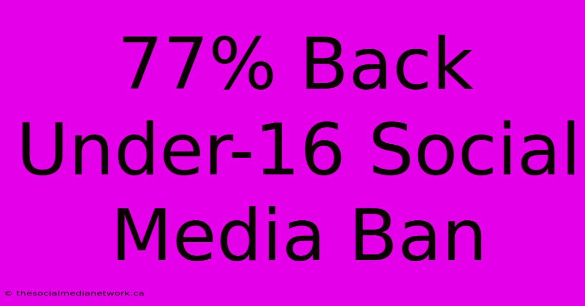 77% Back Under-16 Social Media Ban