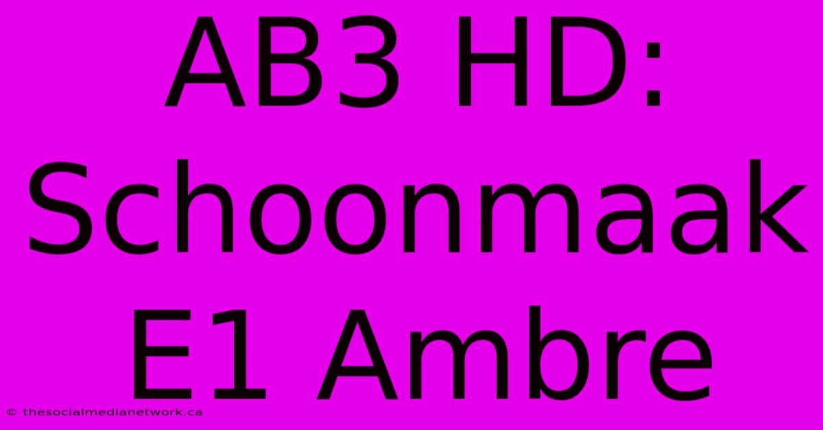 AB3 HD: Schoonmaak E1 Ambre