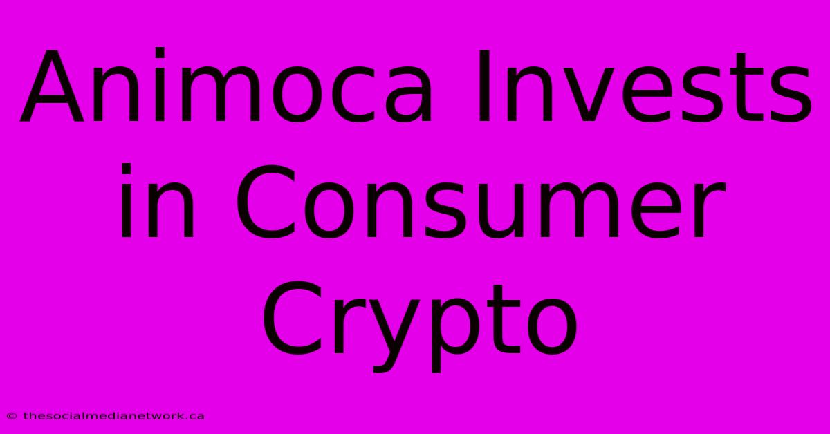 Animoca Invests In Consumer Crypto