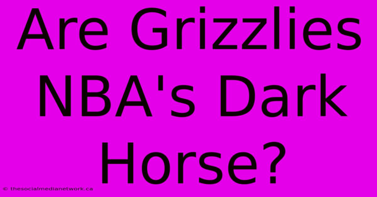 Are Grizzlies NBA's Dark Horse?