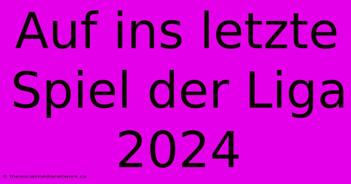 Auf Ins Letzte Spiel Der Liga 2024