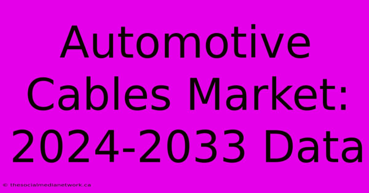 Automotive Cables Market: 2024-2033 Data