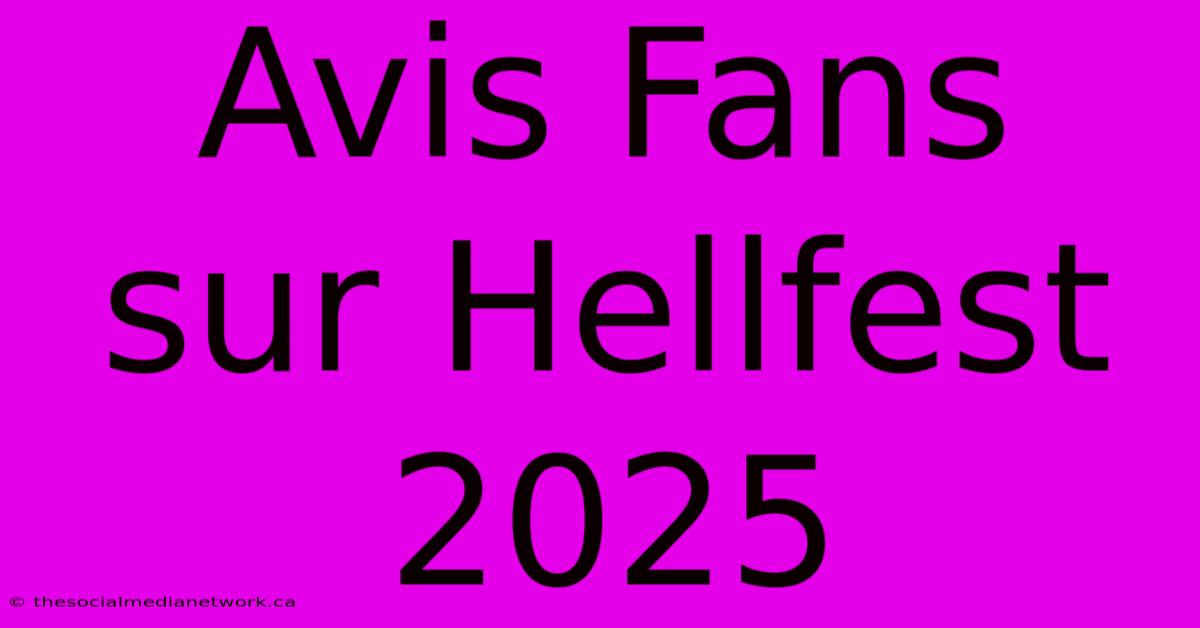 Avis Fans Sur Hellfest 2025