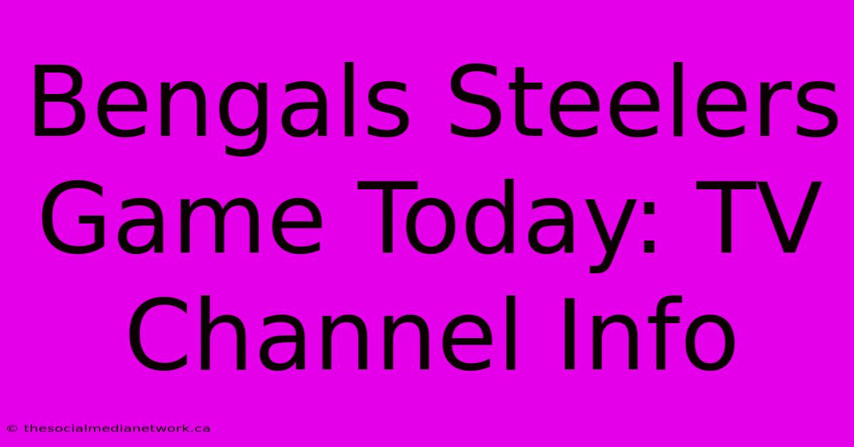 Bengals Steelers Game Today: TV Channel Info