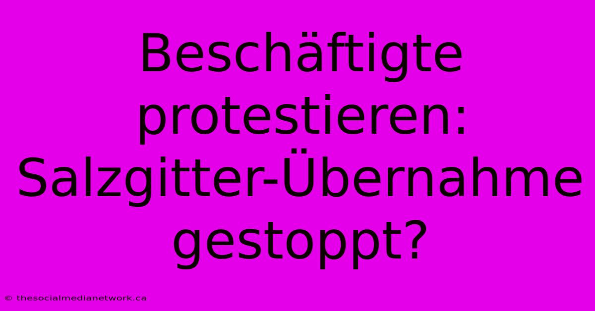 Beschäftigte Protestieren: Salzgitter-Übernahme Gestoppt?