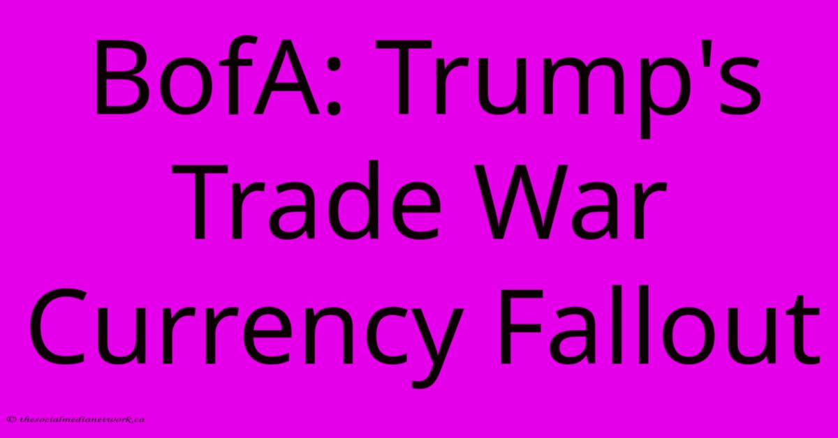 BofA: Trump's Trade War Currency Fallout