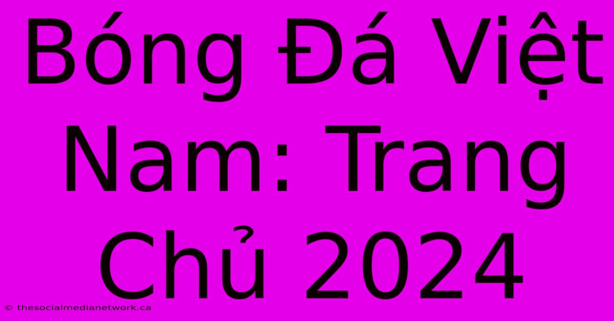 Bóng Đá Việt Nam: Trang Chủ 2024