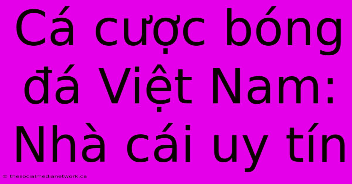 Cá Cược Bóng Đá Việt Nam: Nhà Cái Uy Tín