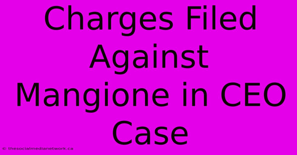 Charges Filed Against Mangione In CEO Case