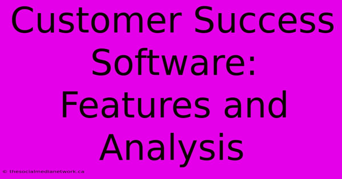 Customer Success Software: Features And Analysis