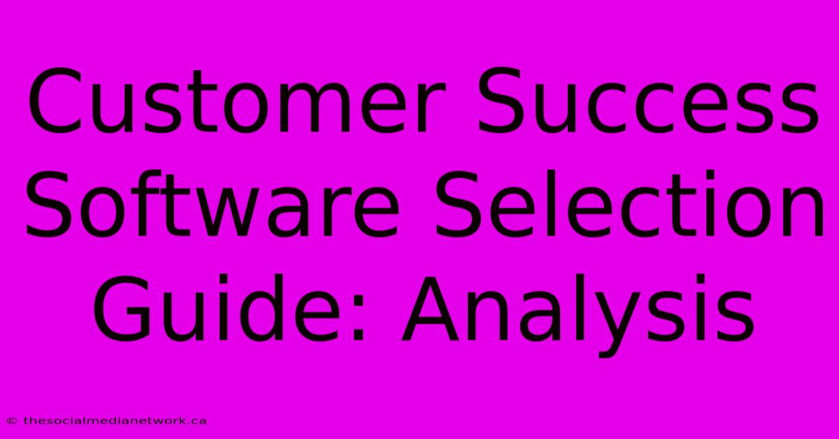 Customer Success Software Selection Guide: Analysis