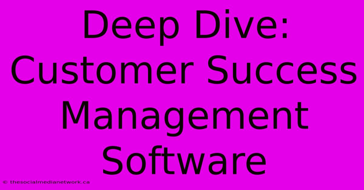 Deep Dive: Customer Success Management Software