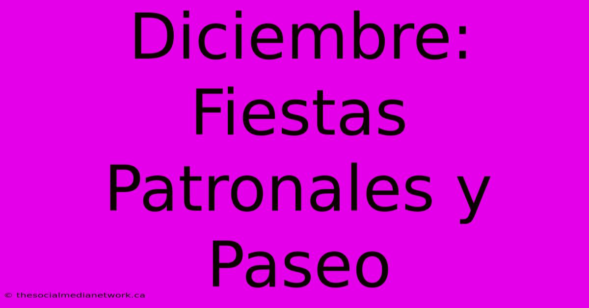 Diciembre: Fiestas Patronales Y Paseo