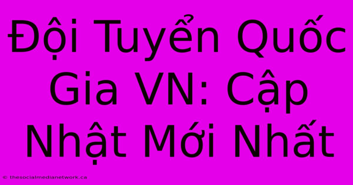 Đội Tuyển Quốc Gia VN: Cập Nhật Mới Nhất