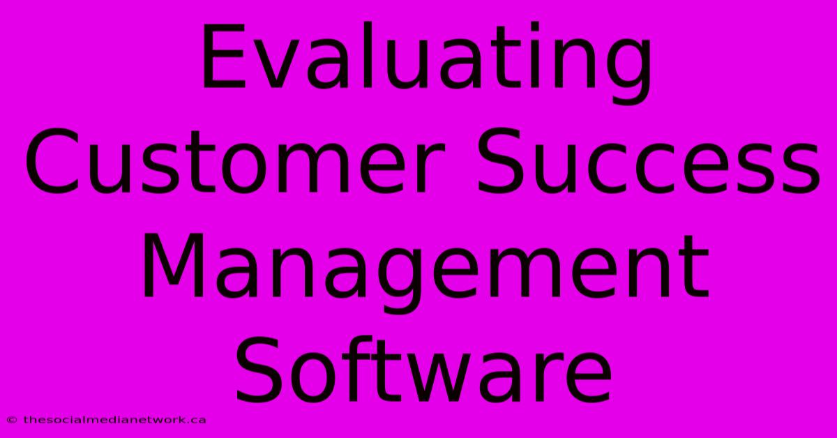 Evaluating Customer Success Management Software