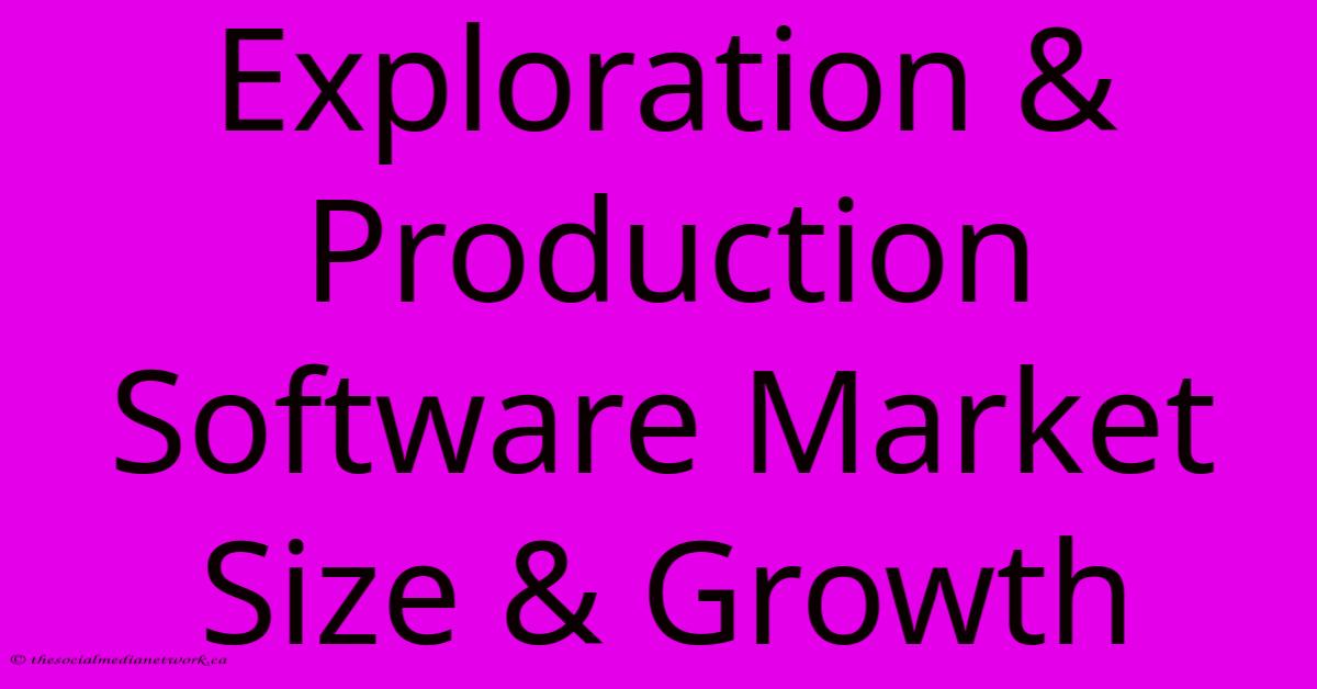 Exploration & Production Software Market Size & Growth Exploration & Production Software Market Size & Growth