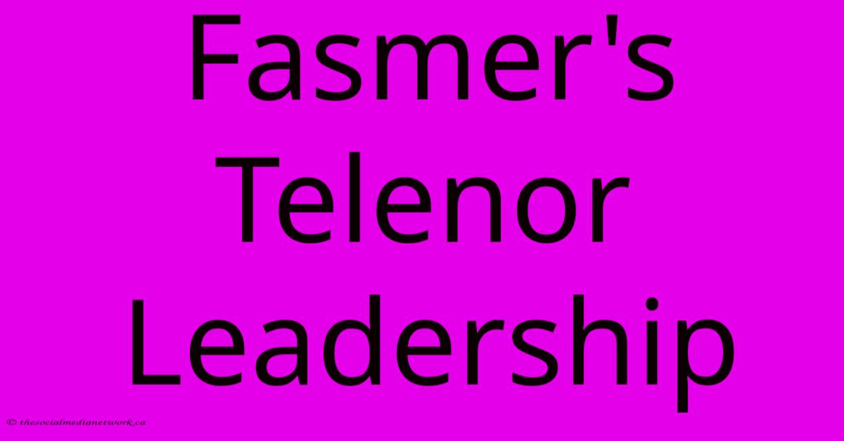 Fasmer's Telenor Leadership