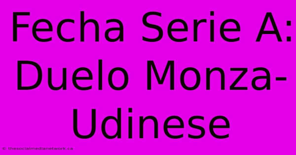 Fecha Serie A: Duelo Monza-Udinese