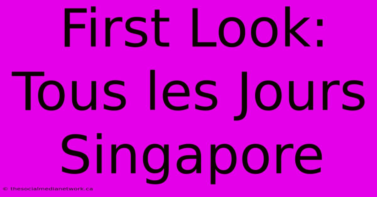 First Look: Tous Les Jours Singapore