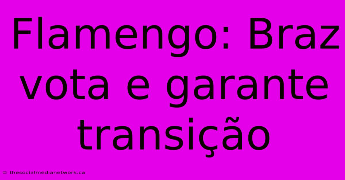 Flamengo: Braz Vota E Garante Transição