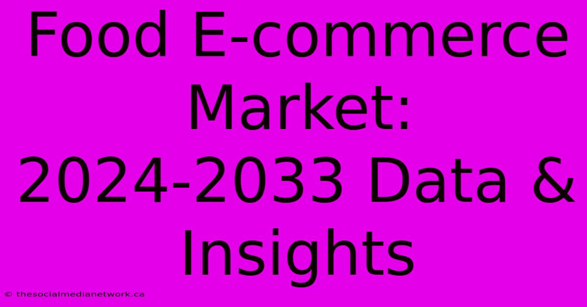 Food E-commerce Market: 2024-2033 Data & Insights