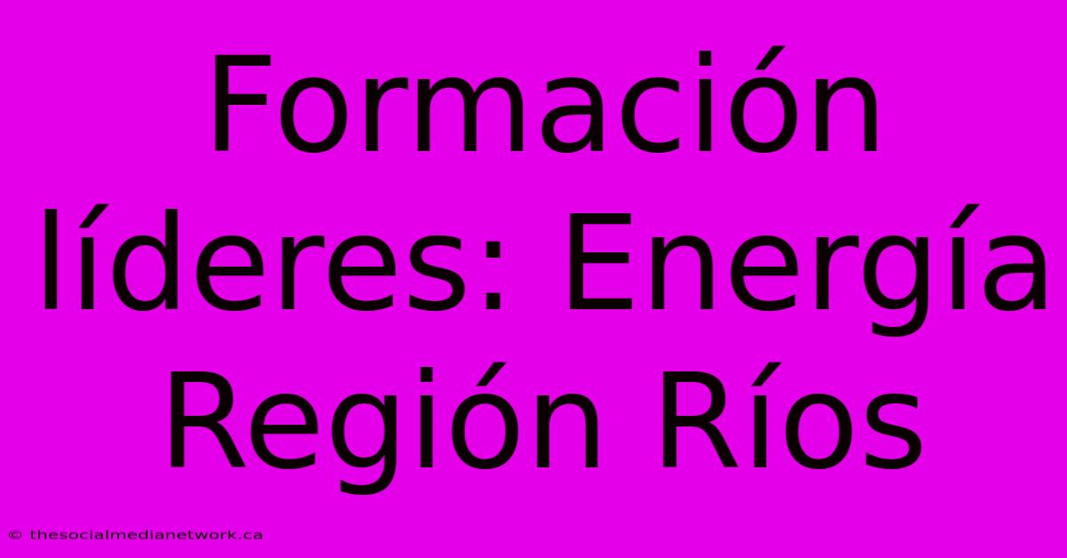 Formación Líderes: Energía Región Ríos