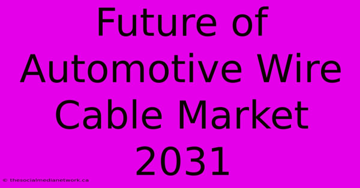 Future Of Automotive Wire Cable Market 2031