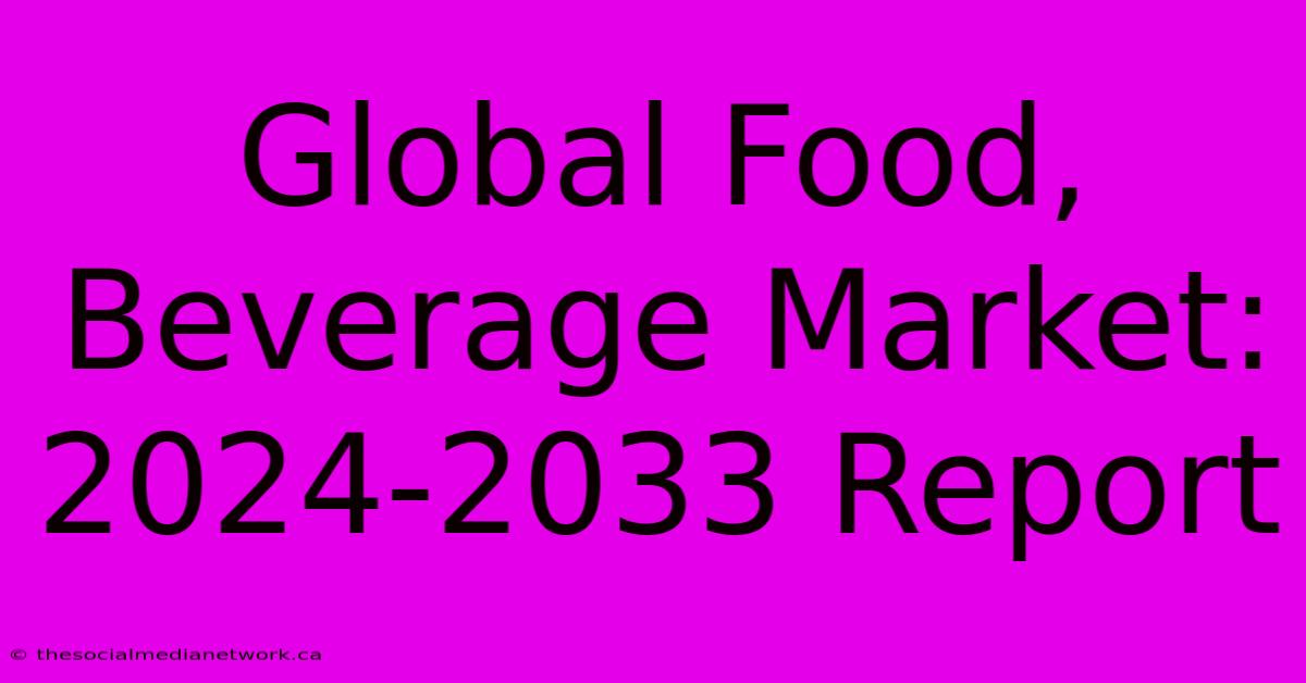 Global Food, Beverage Market: 2024-2033 Report