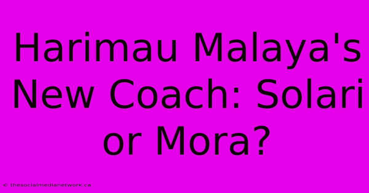 Harimau Malaya's New Coach: Solari Or Mora?