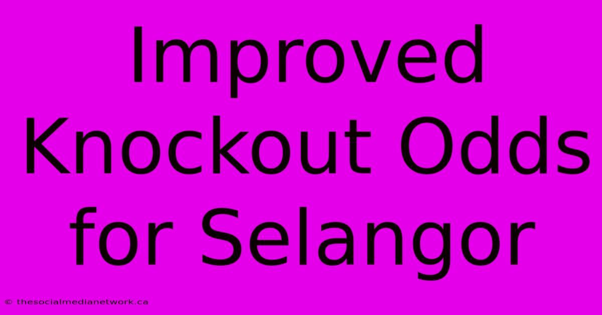 Improved Knockout Odds For Selangor