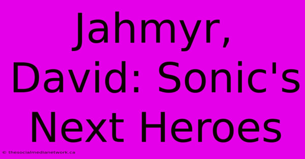 Jahmyr, David: Sonic's Next Heroes