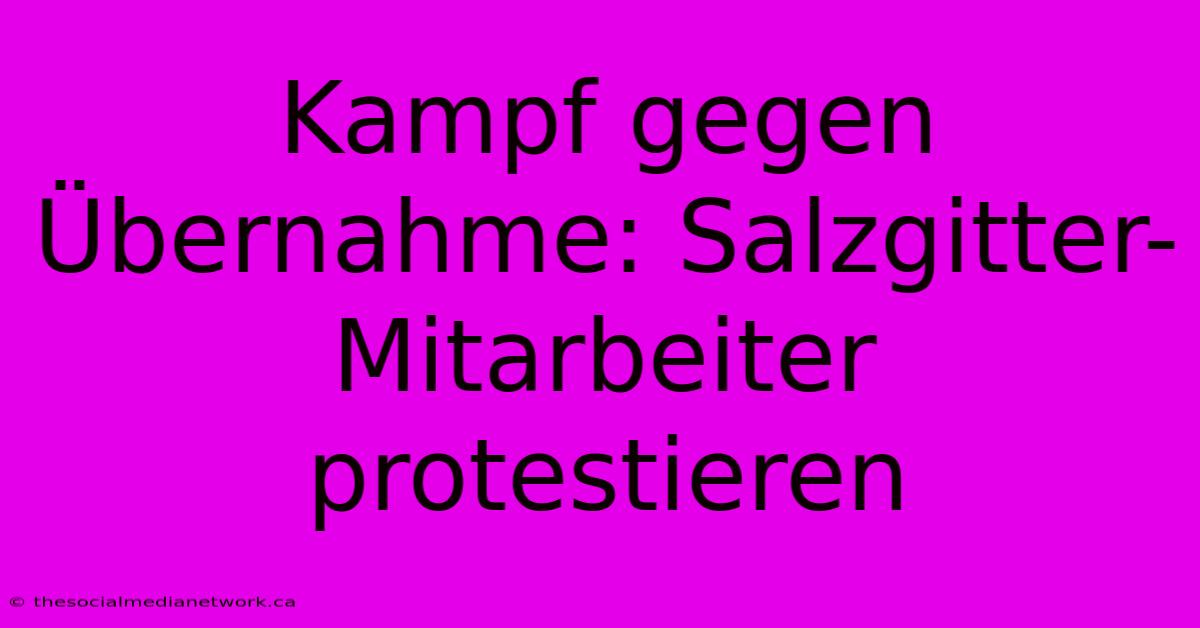 Kampf Gegen Übernahme: Salzgitter-Mitarbeiter Protestieren