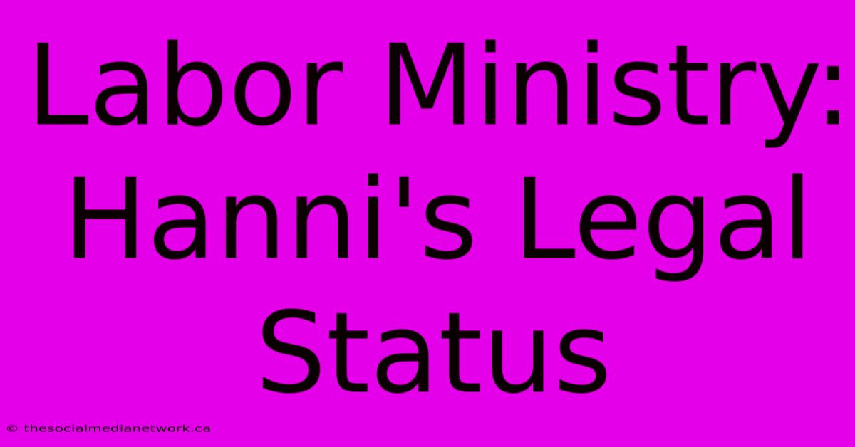 Labor Ministry: Hanni's Legal Status