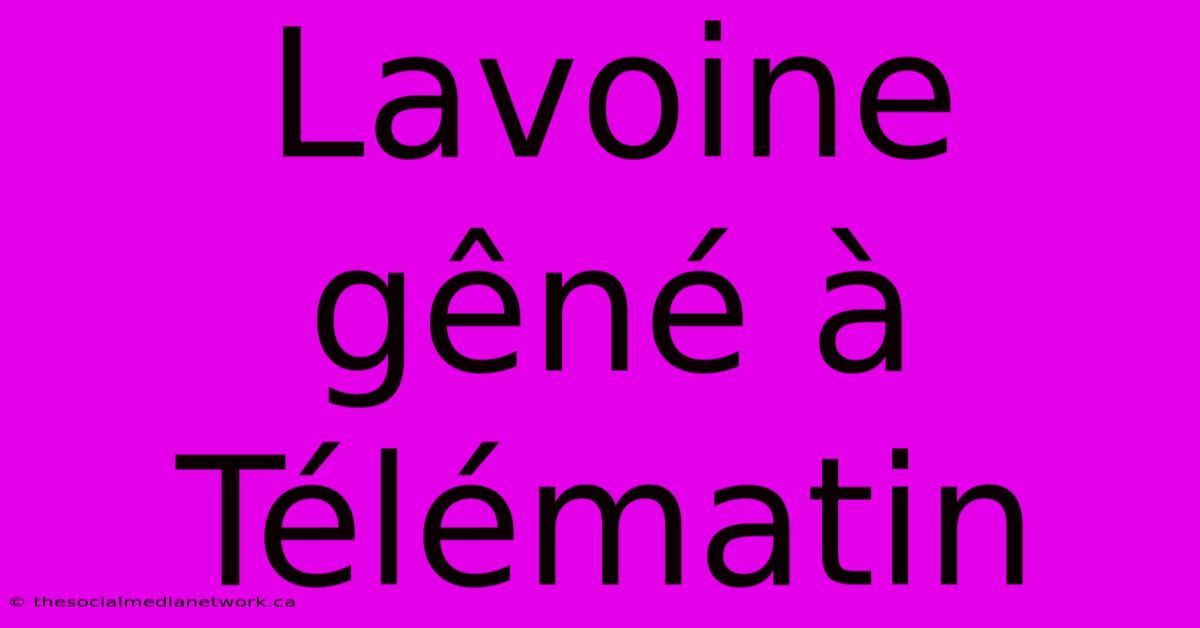 Lavoine Gêné À Télématin