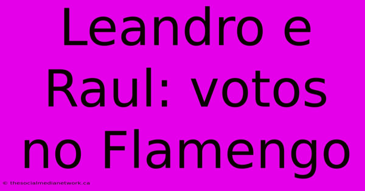 Leandro E Raul: Votos No Flamengo