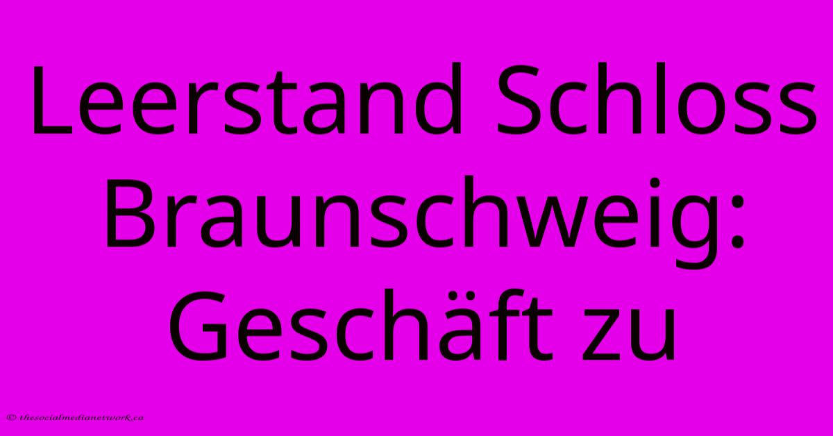 Leerstand Schloss Braunschweig: Geschäft Zu