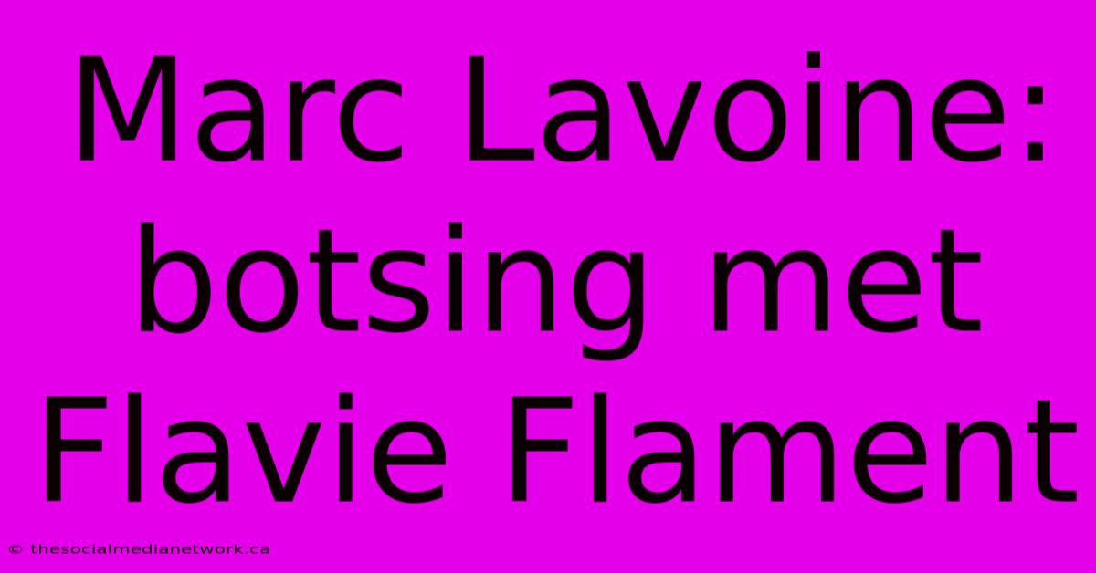 Marc Lavoine: Botsing Met Flavie Flament