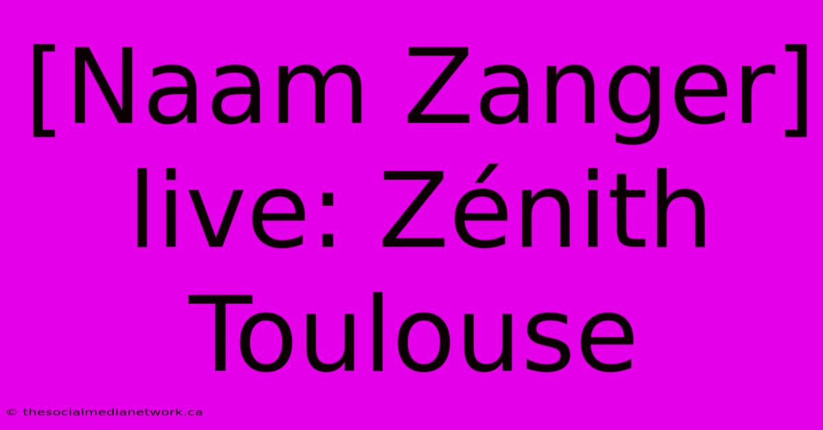 [Naam Zanger] Live: Zénith Toulouse