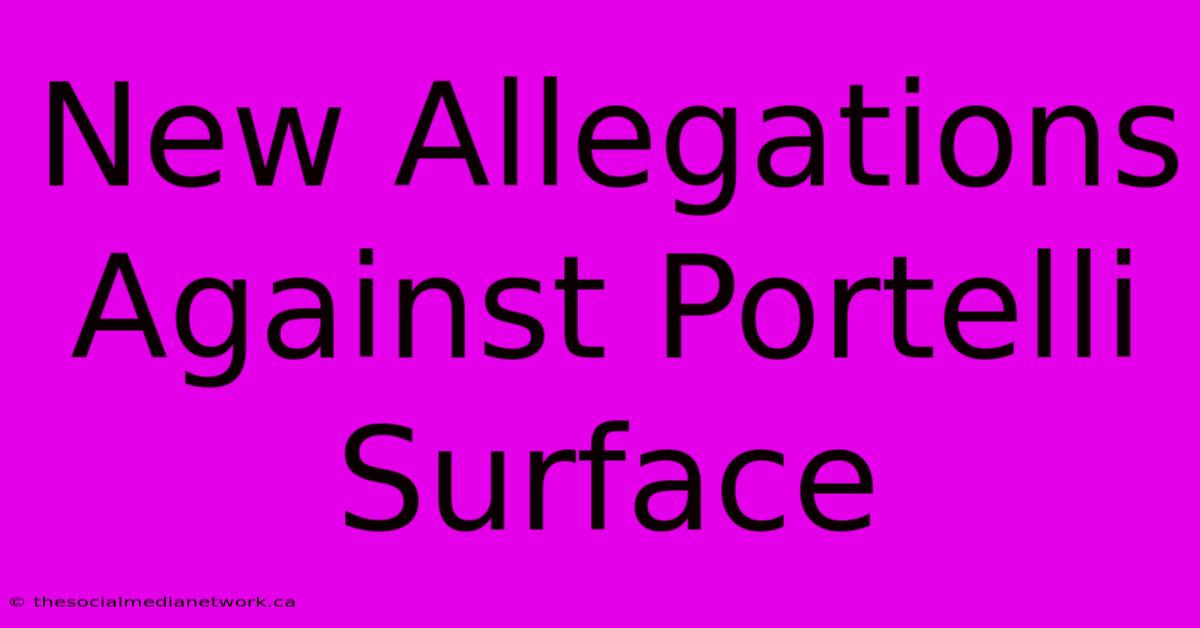 New Allegations Against Portelli Surface