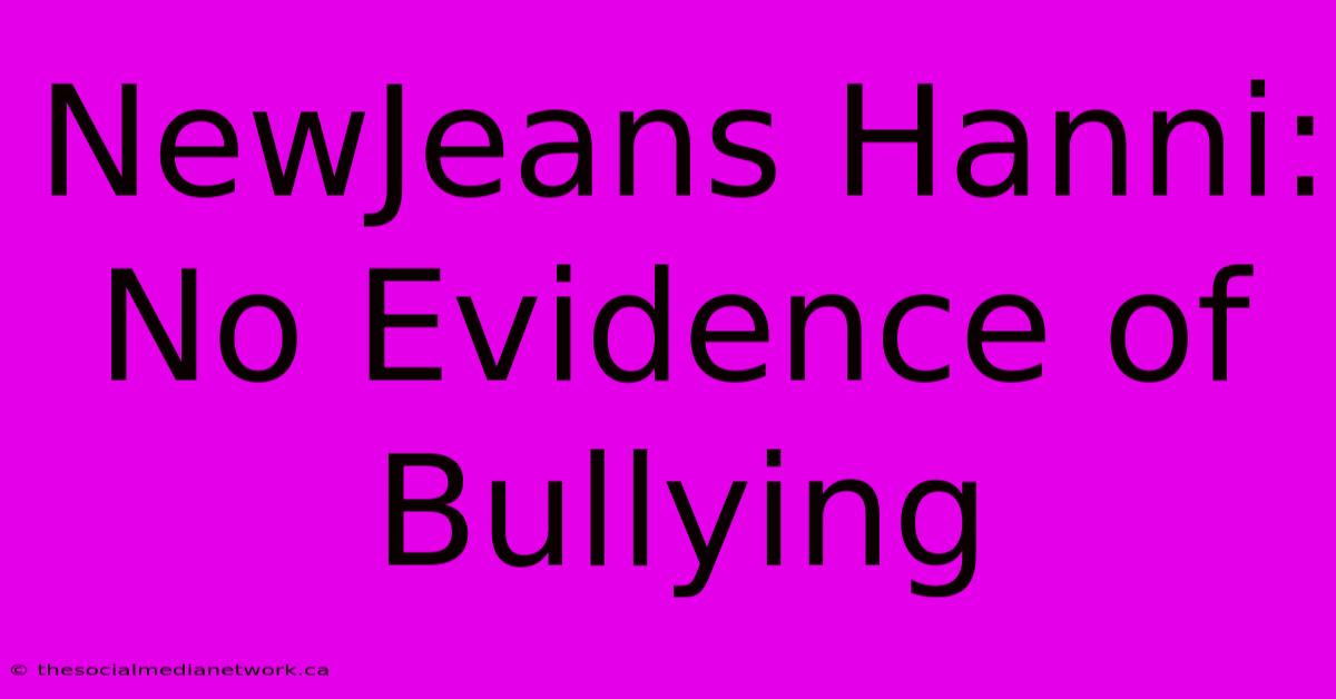 NewJeans Hanni: No Evidence Of Bullying