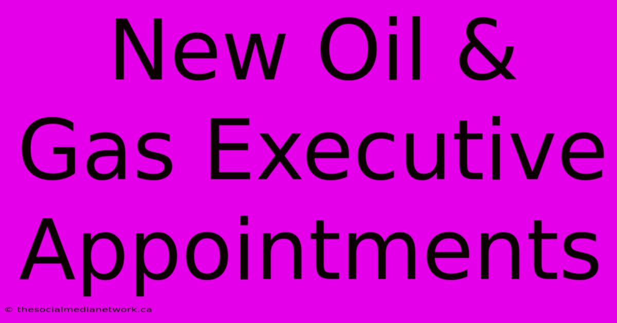 New Oil & Gas Executive Appointments