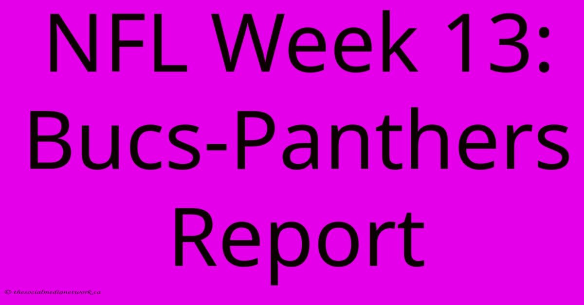 NFL Week 13: Bucs-Panthers Report