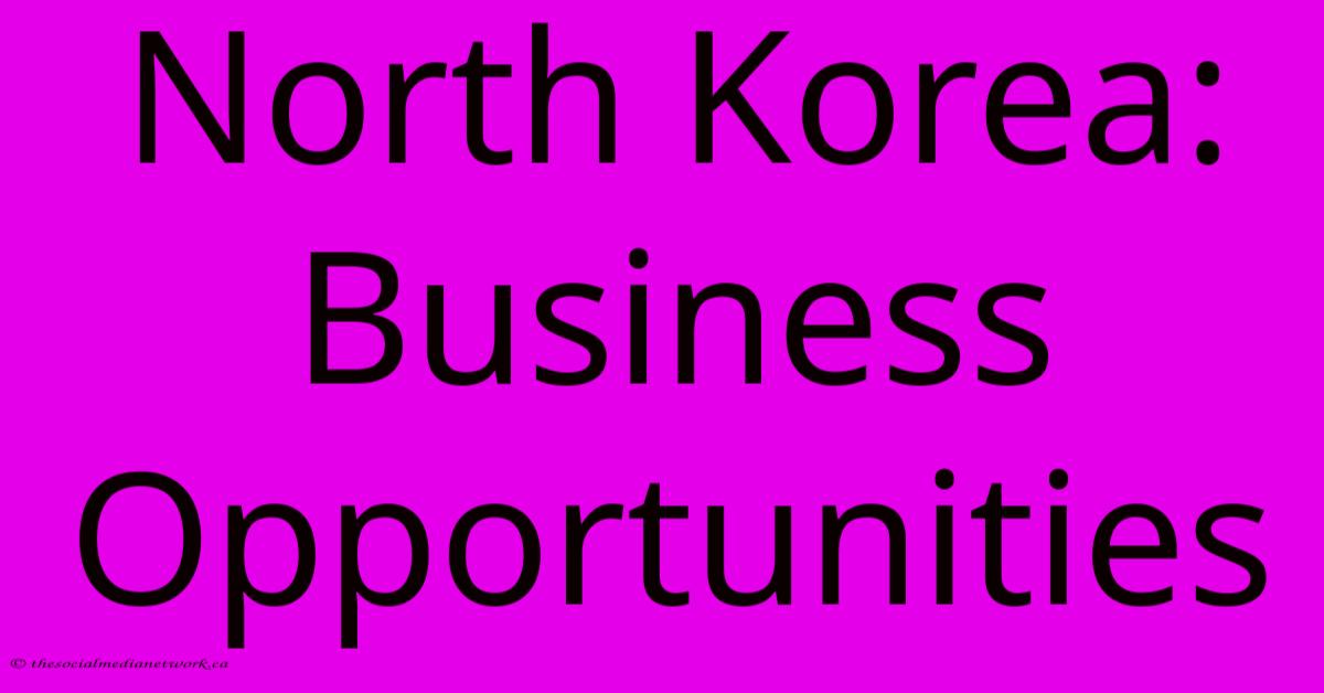 North Korea: Business Opportunities