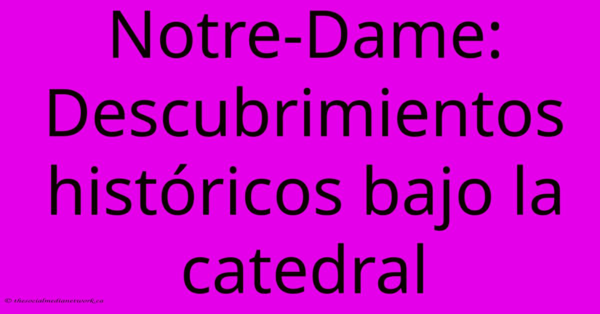 Notre-Dame: Descubrimientos Históricos Bajo La Catedral Notre-Dame: Descubrimientos Históricos Bajo La Catedral