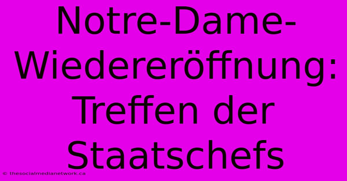 Notre-Dame-Wiedereröffnung: Treffen Der Staatschefs